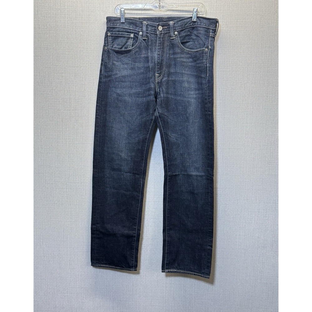 Levis 505 Regular Fit Jeans Mens 34x32 Dark Wash Straight Leg Denim Classic Work